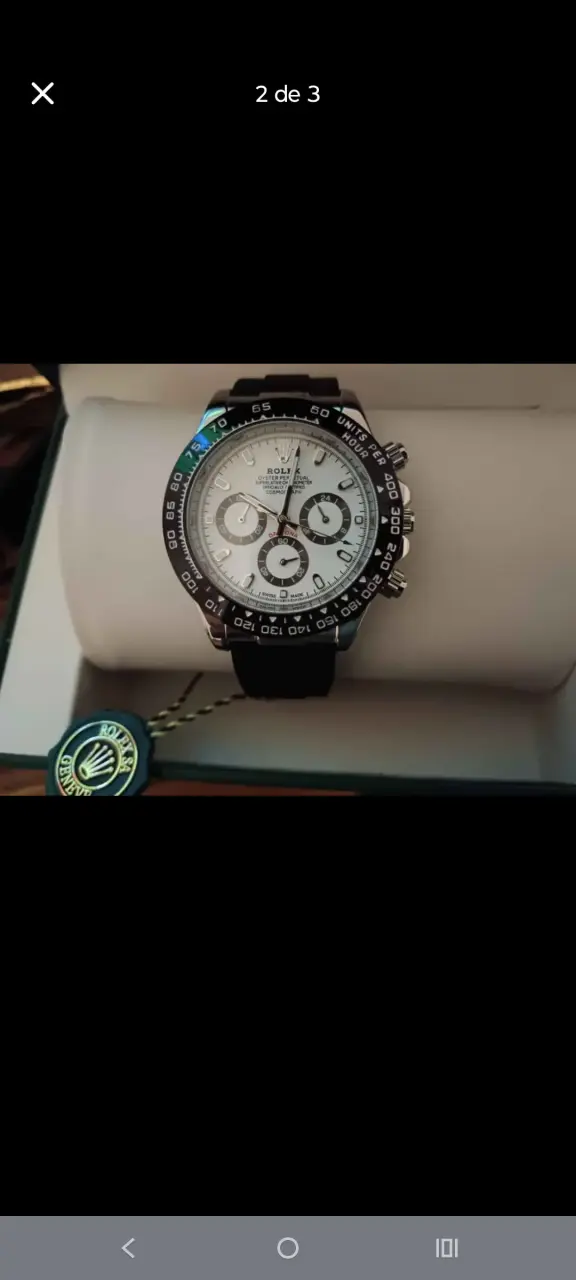 Reloj de pulsera estilo cronógrafo negro - 1
