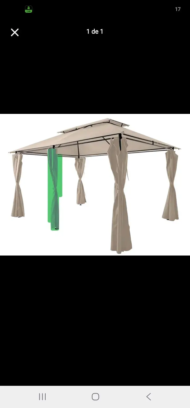 Toldo Plegable Beige con Cortinas