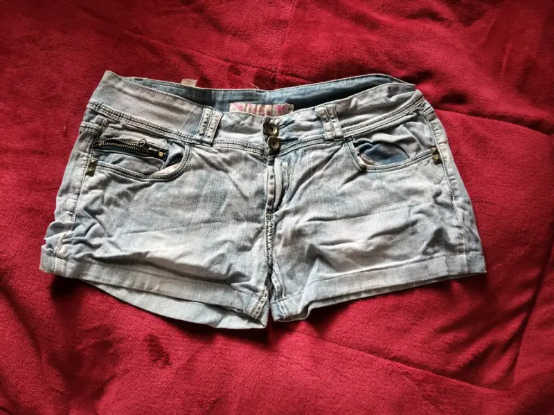 Shorts de mezclilla para mujer con bolsillos - 1