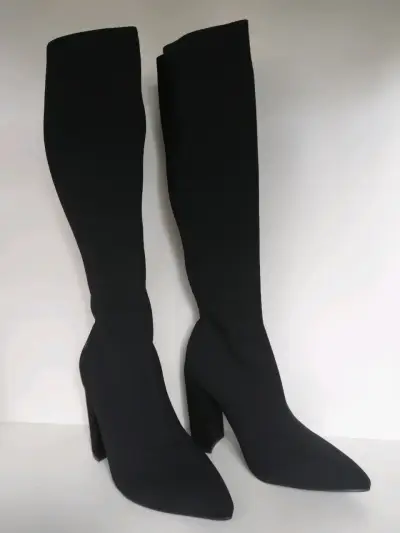 Botas Negras Altas de Tacón para Mujer - miniatura 1