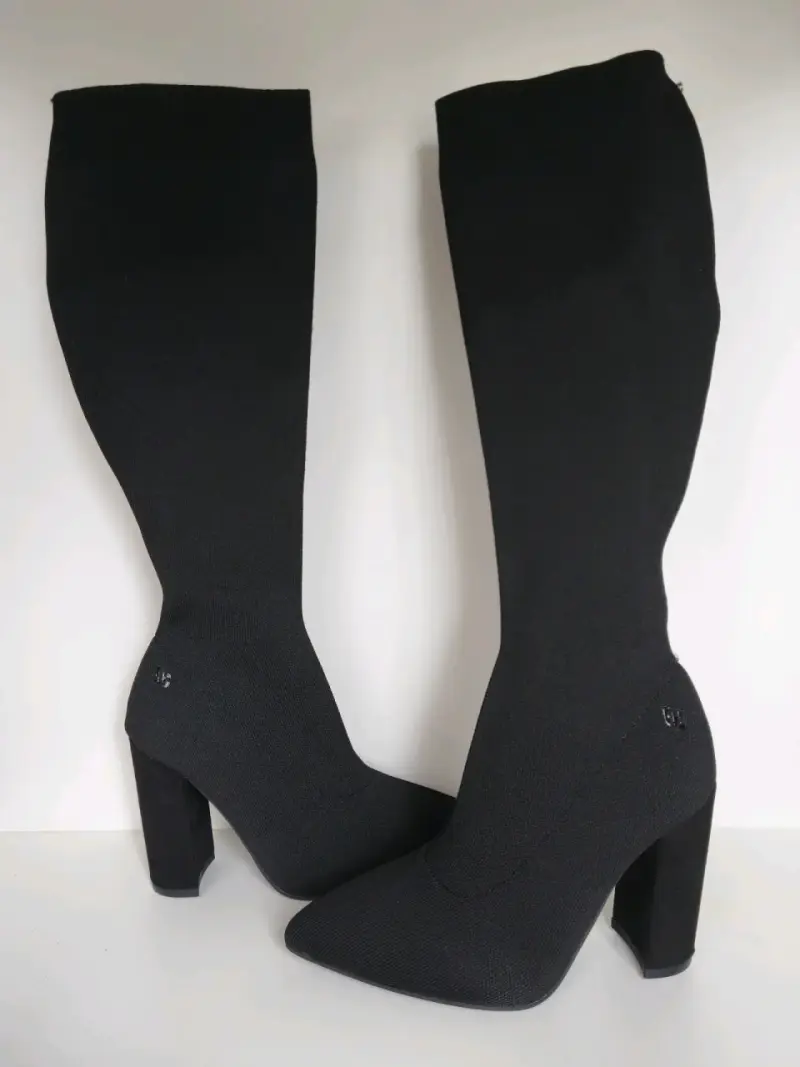 Botas Negras Altas de Tacón para Mujer - 2