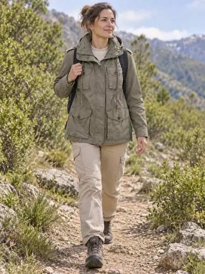 Chaqueta verde militar para mujer Only - miniatura 1