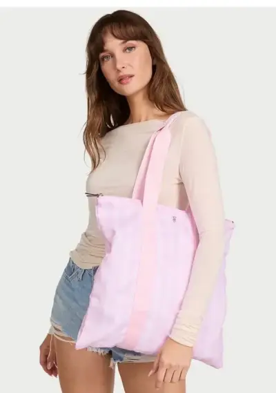 Bolso de playa Victoria's Secret rayado rosado - miniatura 5