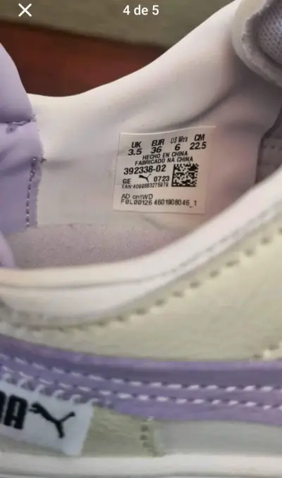 Zapatillas deportivas blancas y lilas Puma - miniatura 4
