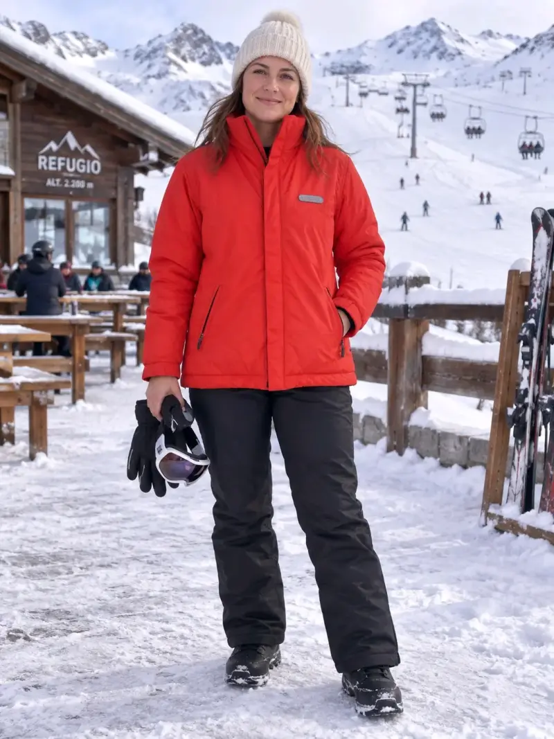 Chaqueta de invierno naranja para mujer - 1