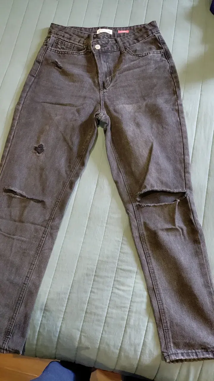 Jeans negros desgastados para hombre talla 36 - 1