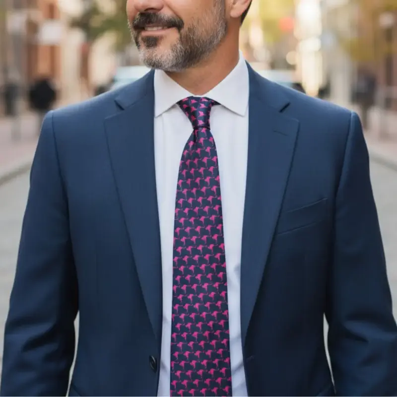 Corbata Beaufort Kangaroos 100% Seda - 3