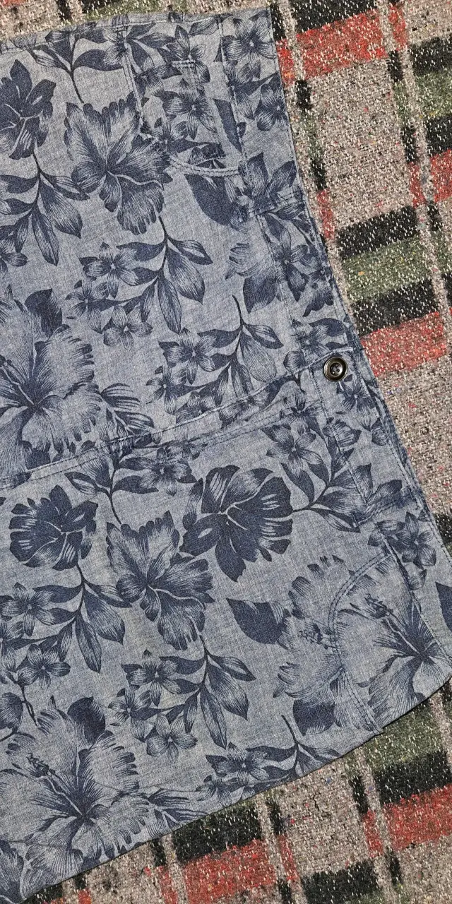 Falda corta floral azul para mujer - 6