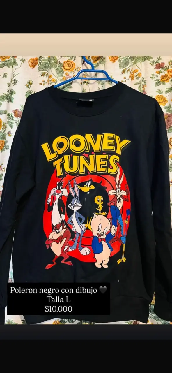 Polerón negro Looney Tunes talla L
