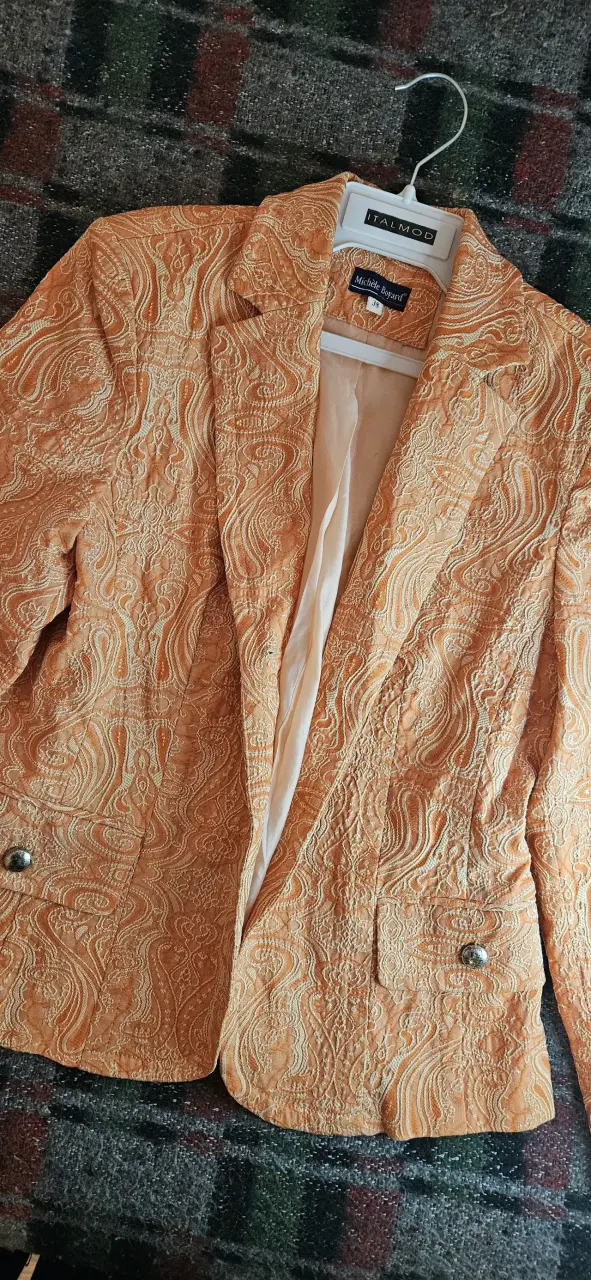 Blazer naranja con diseño bordado Michele Boyard - 4