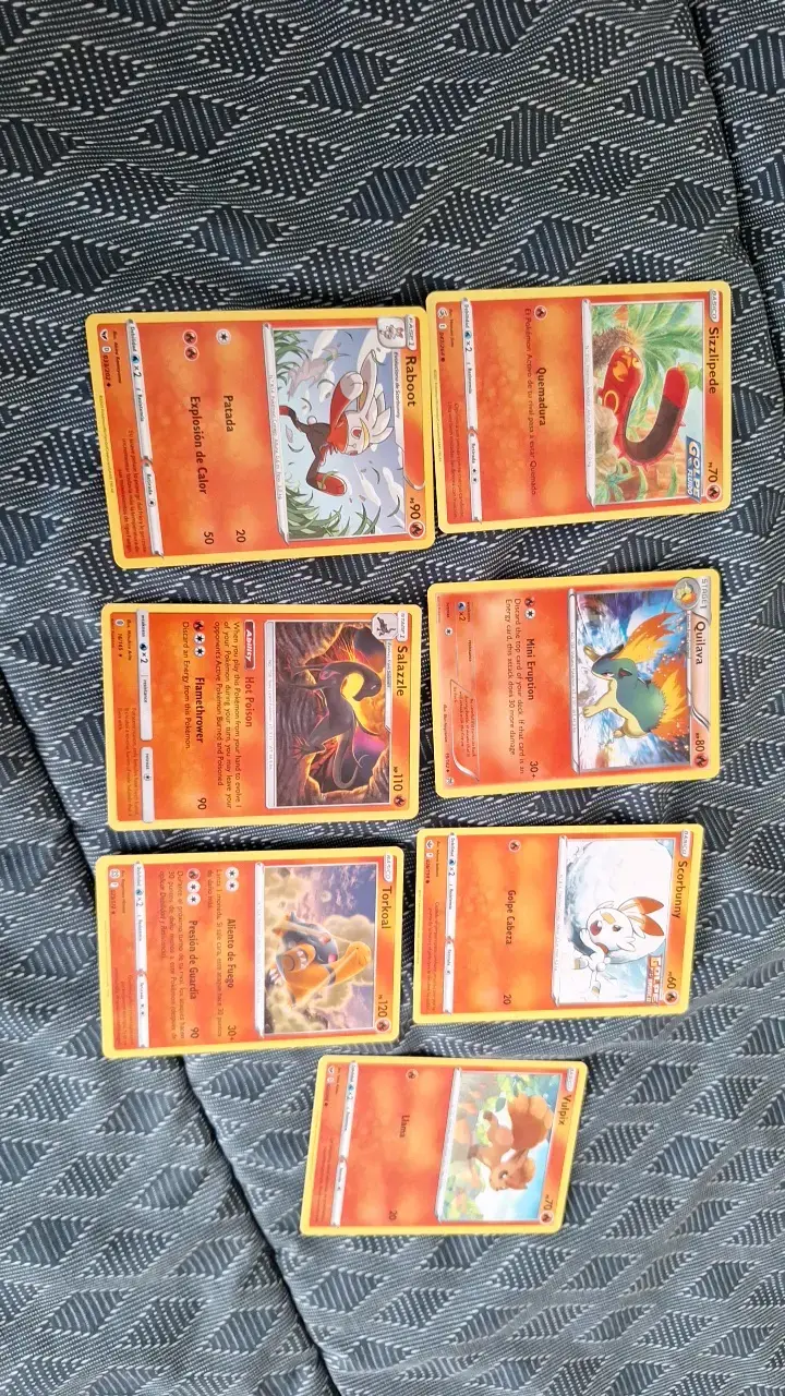 Lote de cartas Pokémon tipo fuego - 3