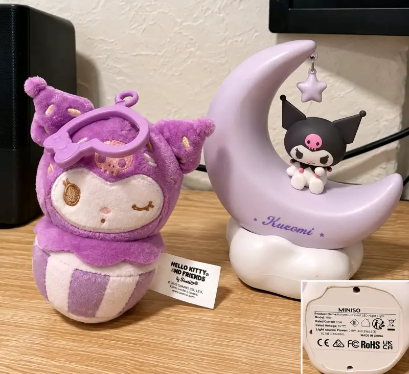Pack Kuromi Sanrio | Peluche + Lámpara LED Miniso