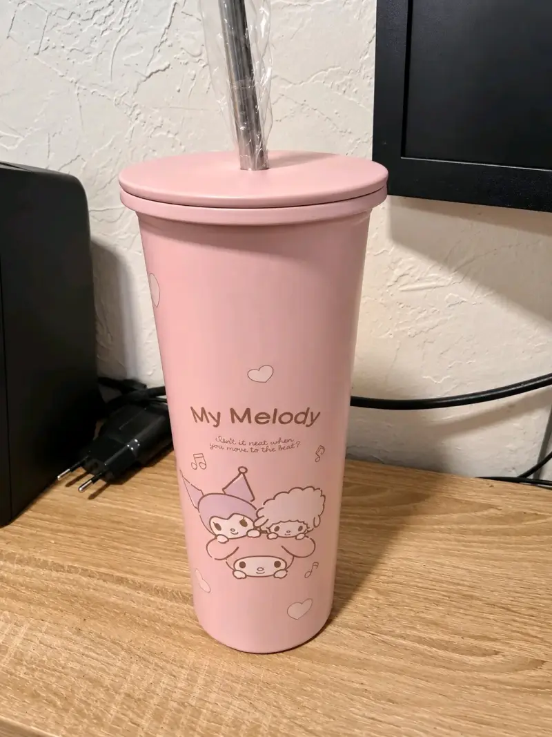 Vaso Tumbler My Melody Sanrio Rosado con Bombilla - 2