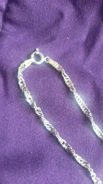 Cadena de plata trenzada 60 cm - miniatura 2
