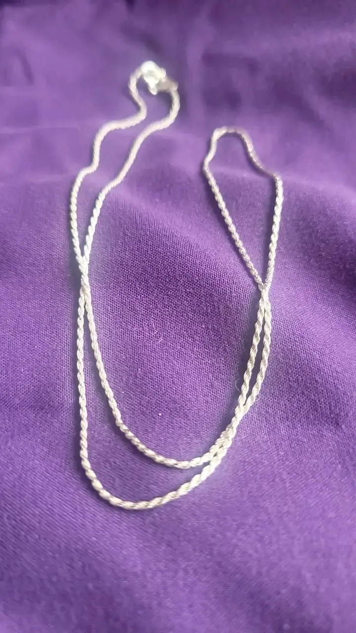 Cadena de plata trenzada elegante - 1