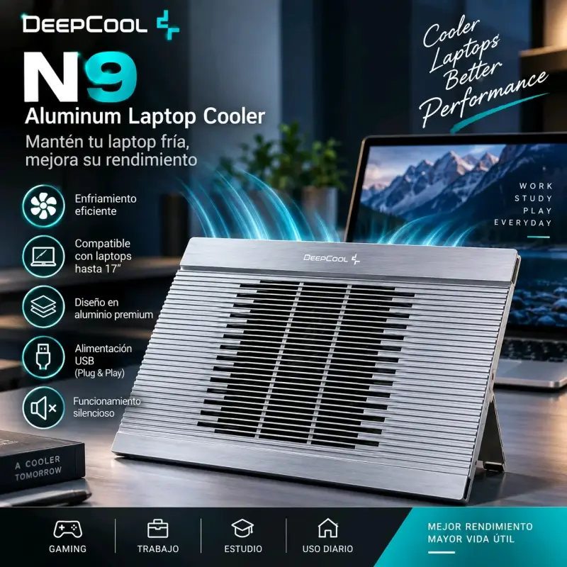 Enfriador de Laptop de Aluminio DeepCool N9 - 1