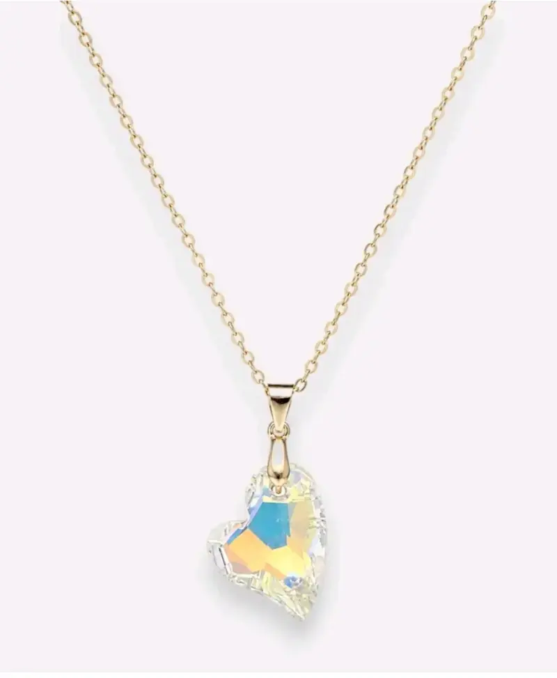 Collar de Corazón de Cristal Dorado - 2