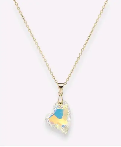 Collar de Corazón de Cristal Dorado - miniatura 2