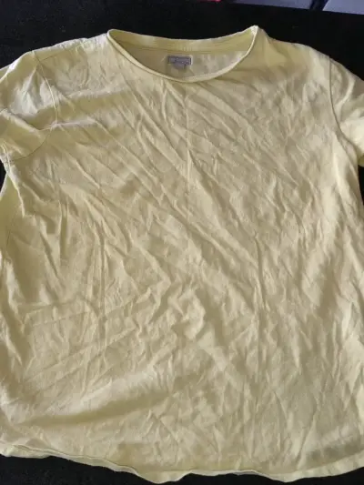 Polera amarilla de algodón para mujer - miniatura 1