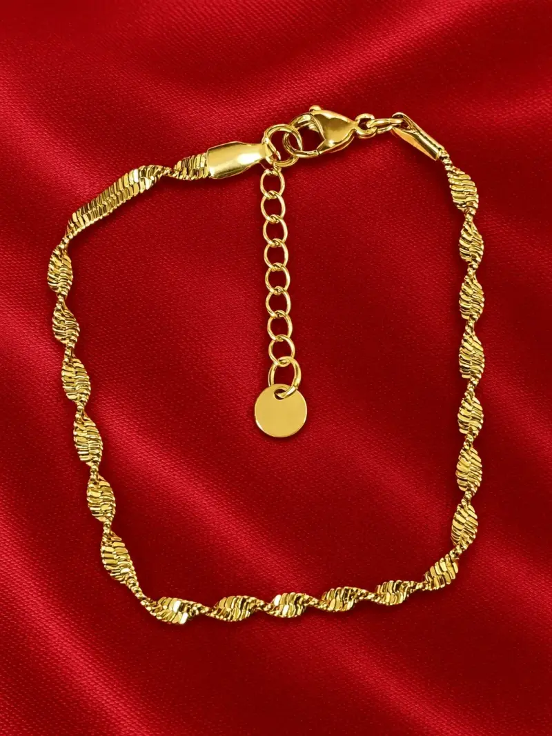 Pulsera de oro trenzada ajustable - 1