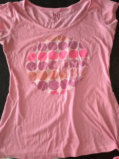 Polera Roxy rosa con diseño de círculos - miniatura 2