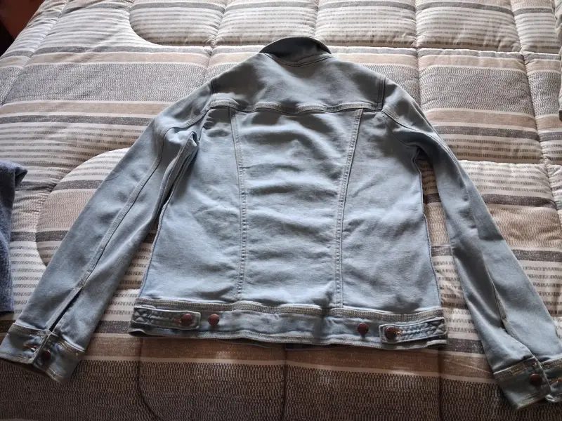 Chaqueta de mezclilla azul claro mujer - 2