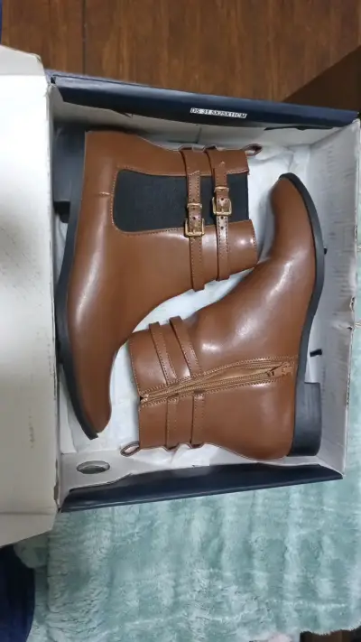 Botines de cuero marrón con hebillas Marittimo - miniatura 1