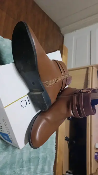 Botines de cuero marrón con hebillas Marittimo - miniatura 5