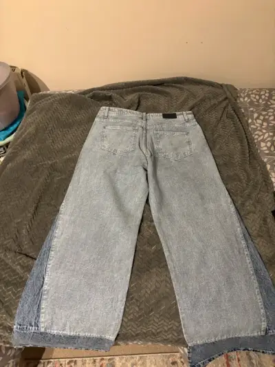 Jeans de mezclilla bicolor para mujer KATTO - miniatura 3