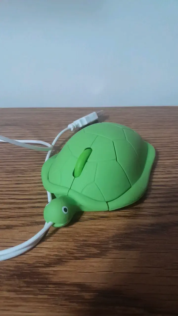 Mouse USB con diseño de tortuga verde