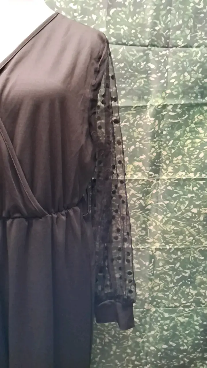 Jumpsuit negro con mangas talla 1xl de encaje - 2