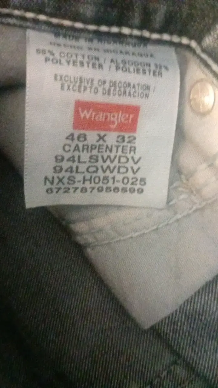 Jeans Wrangler Carpenter Talla 56x32 CL - 2