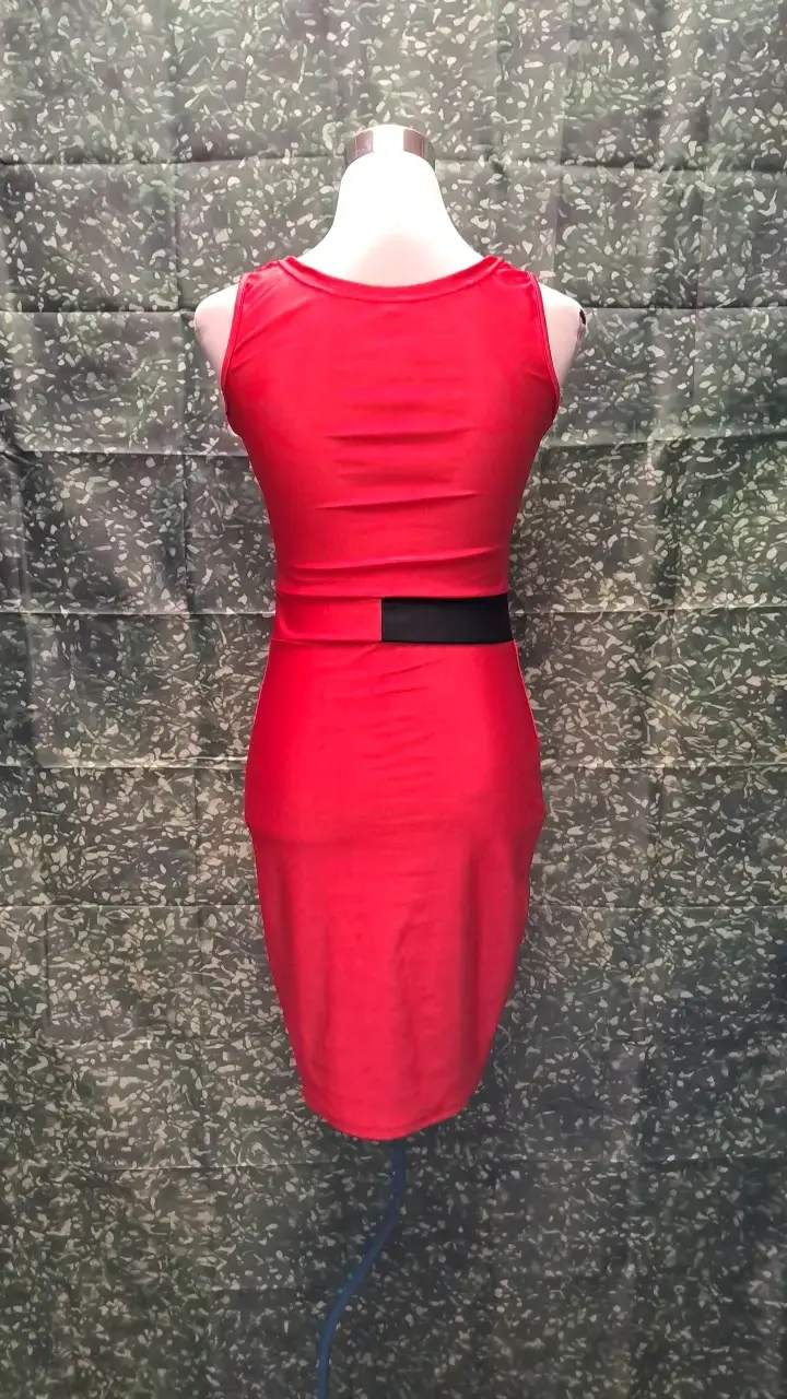 Vestido ajustado tricolor para mujer - 2