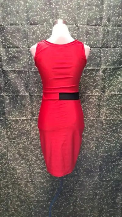 Vestido ajustado tricolor para mujer - miniatura 2