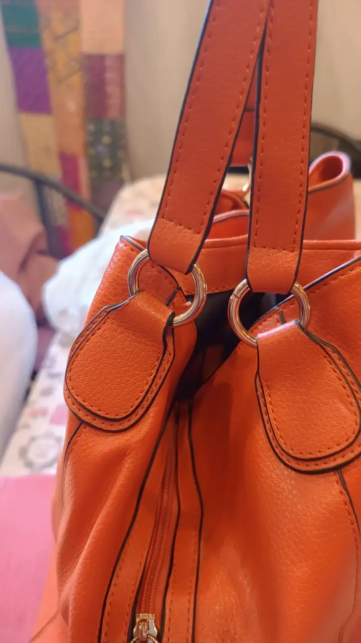 Bolso de cuero naranja Loishei elegante - 3