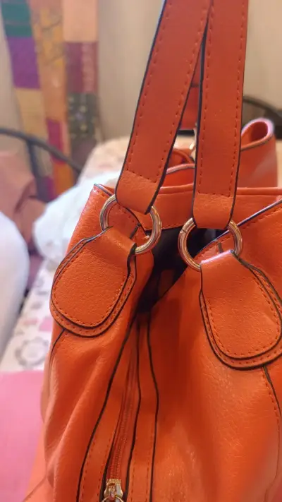 Bolso de cuero naranja Loishei elegante - miniatura 3