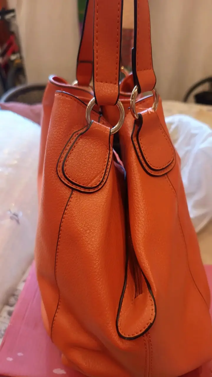 Bolso de cuero naranja Loishei elegante - 4