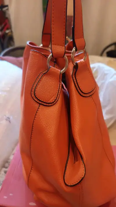 Bolso de cuero naranja Loishei elegante - miniatura 4