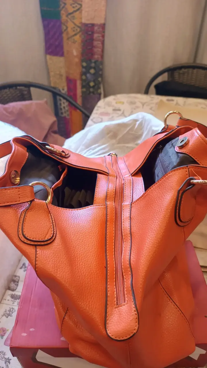 Bolso de cuero naranja Loishei elegante - 5
