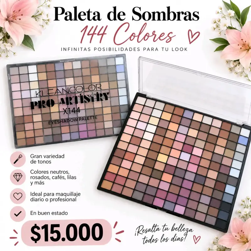 Paleta de Sombras Kleancolor Pro Artistry 144 Colores