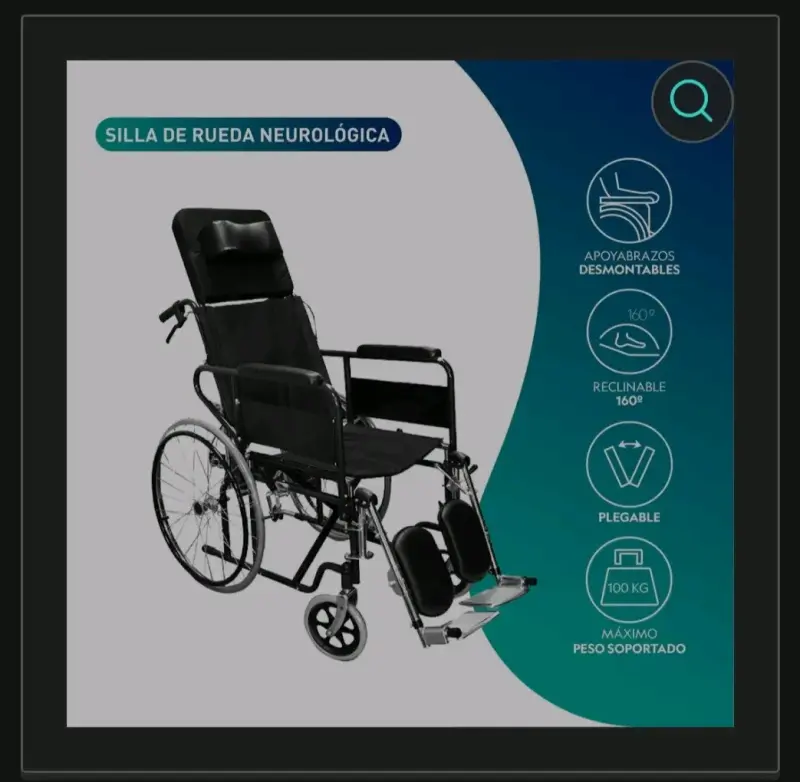 Silla de ruedas neurológica reclinable y plegable - 4