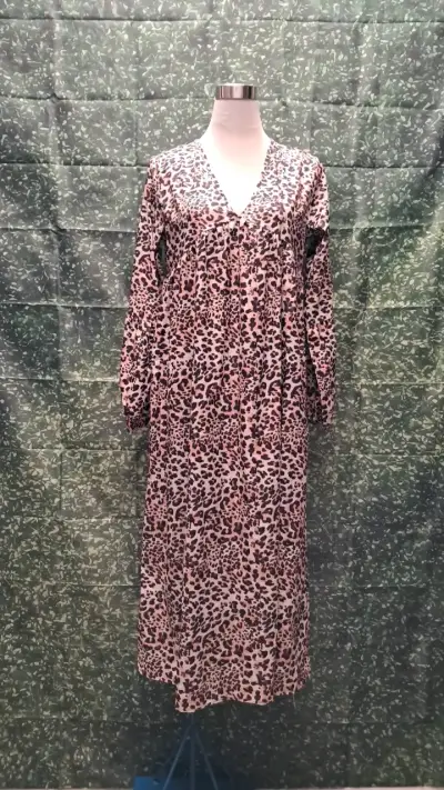 Vestido largo estampado animal print - miniatura 1