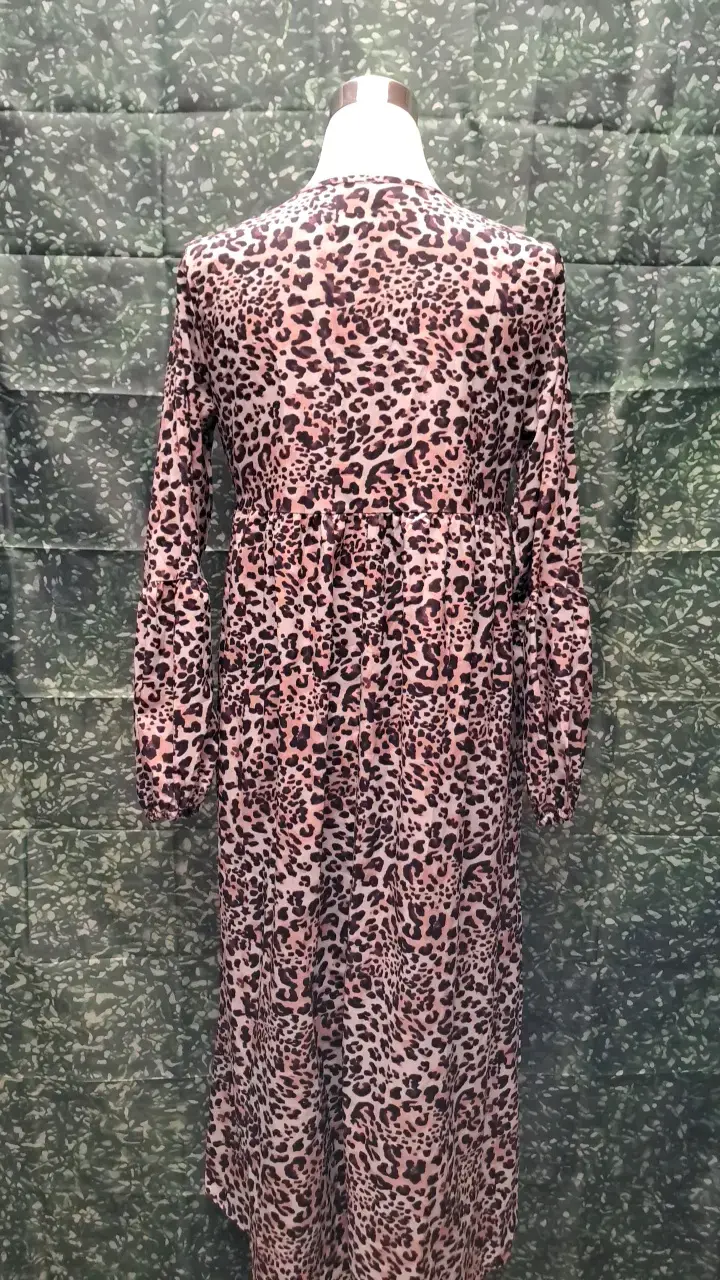 Vestido largo estampado animal print - 3