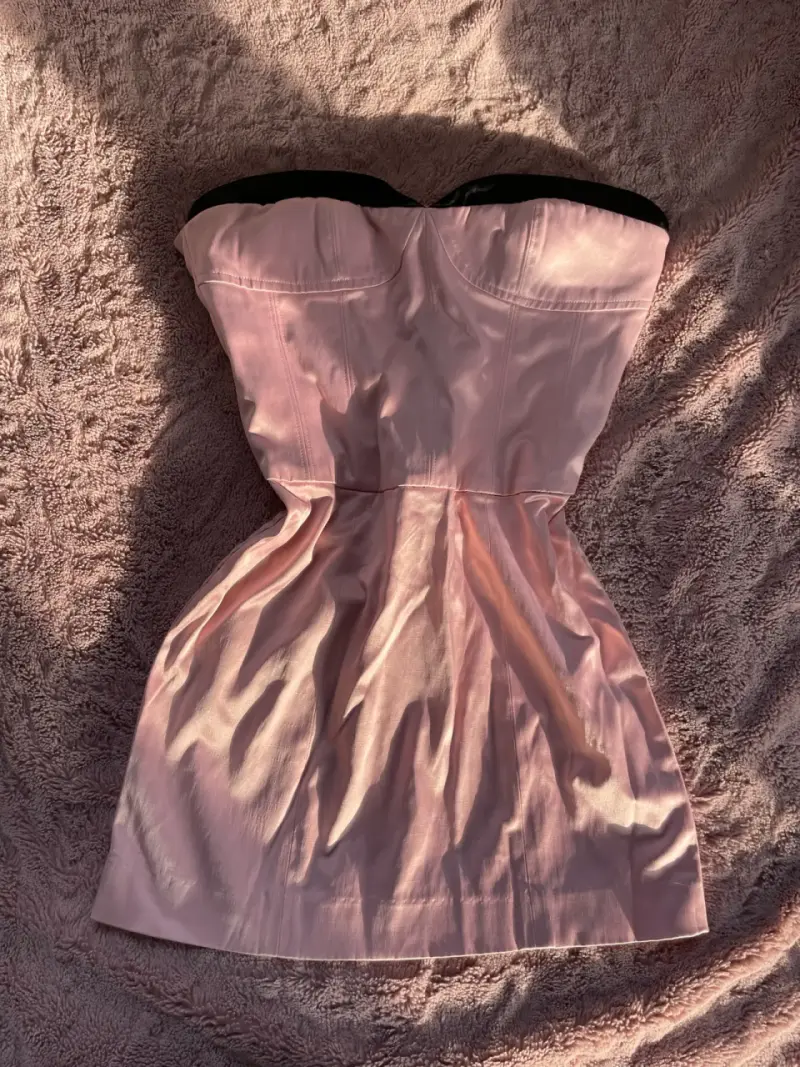 Vestido strapless rosa Bebe elegante - 1