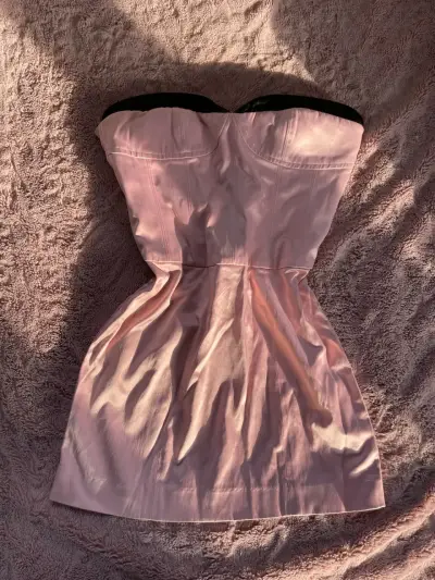 Vestido strapless rosa Bebe elegante - miniatura 1