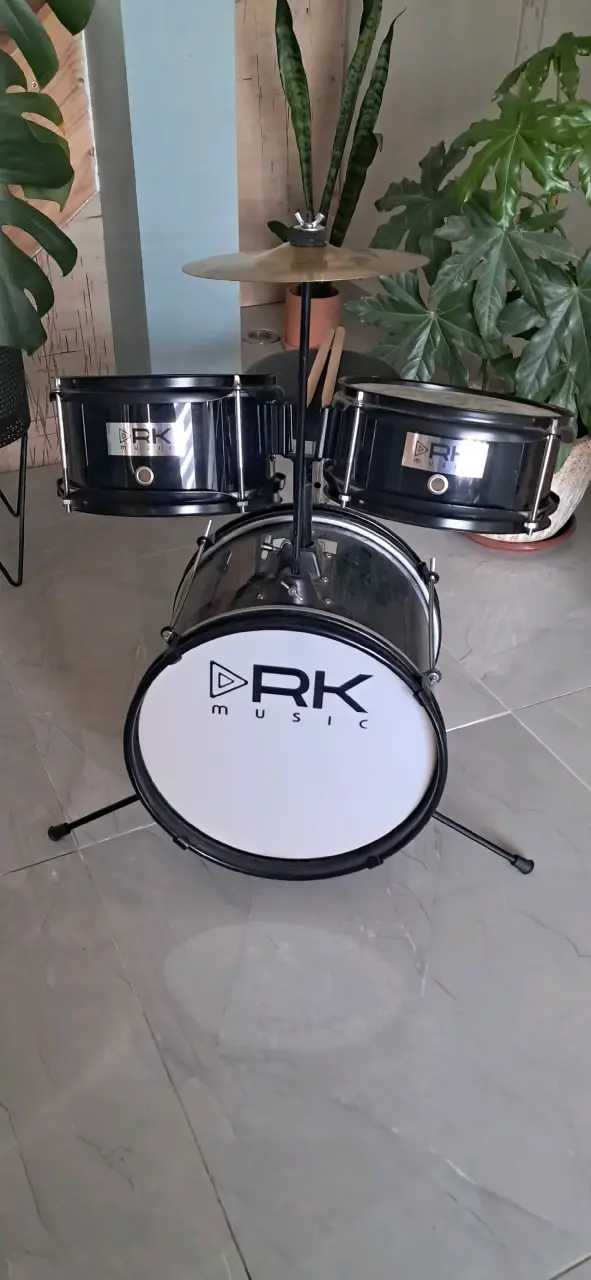 Batería infantil RK Music negra con platillos - 5