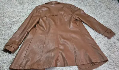Abrigo de e cuero marrón para mujer Wados, talla L - miniatura 2