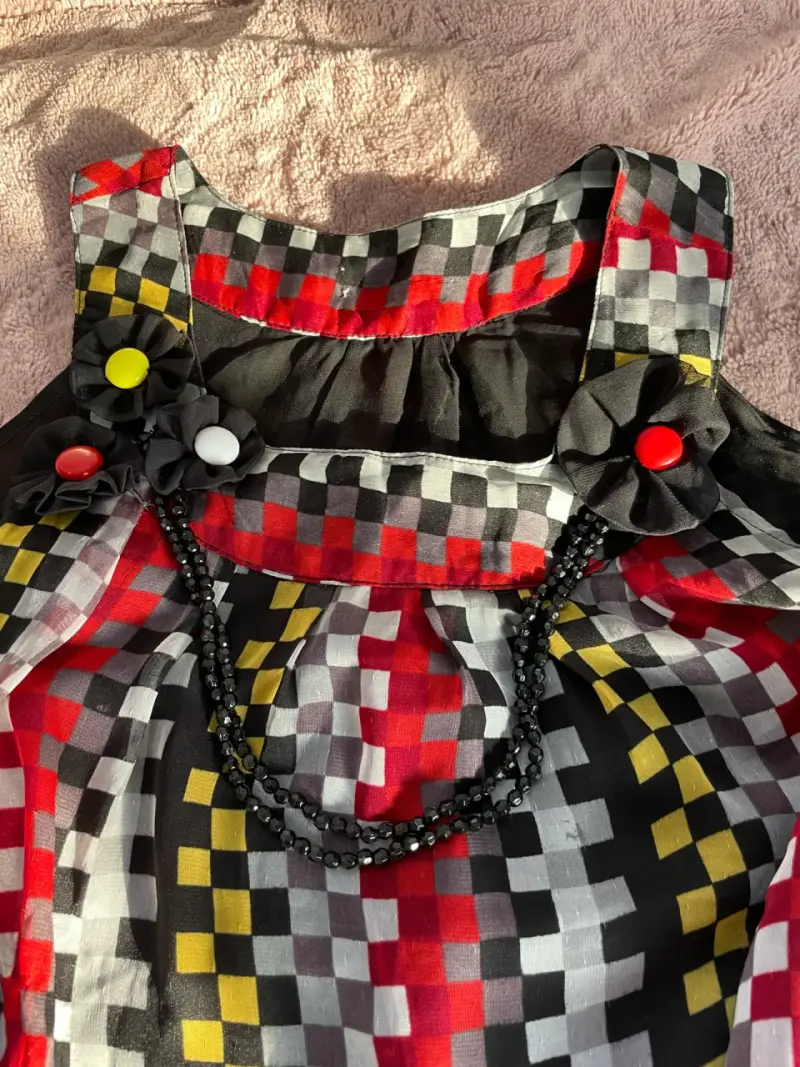 Vestido de verano con diseño a cuadros colorido - 2