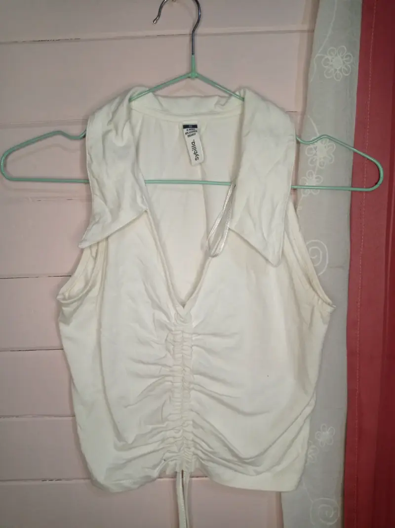 Blusa sin mangas blanca Sybilla de algodón - 1