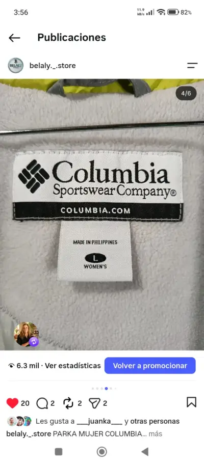 Parka Columbia Mujer Amarilla Talla L - miniatura 3